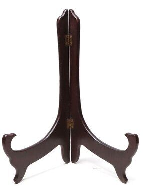 Vintage Bombay Style Dark Wood Folding Picture or Plate Display Stand - 12 Inch